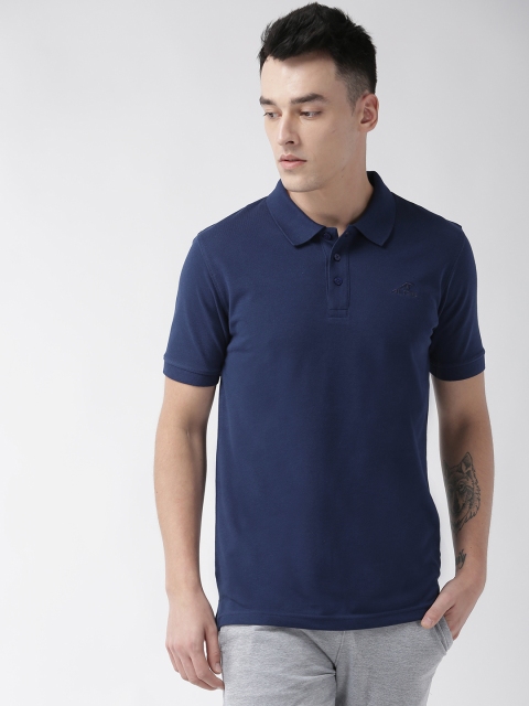 

Alcis Men Navy Blue Solid Polo Collar Training T-shirt