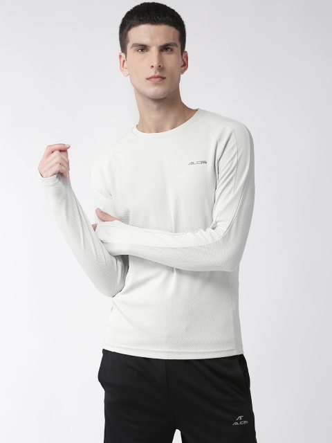 

Alcis Men Solid Grey Solid Round Neck Running T-Shirt