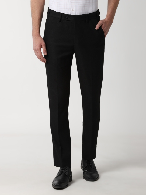 

Peter England Men Black Slim Fit Solid Formal Trousers