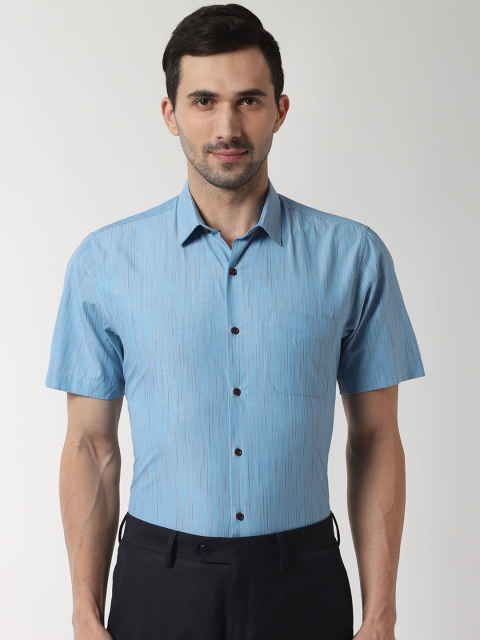 

Peter England Men Blue Regular Fit Striped Formal Shirt