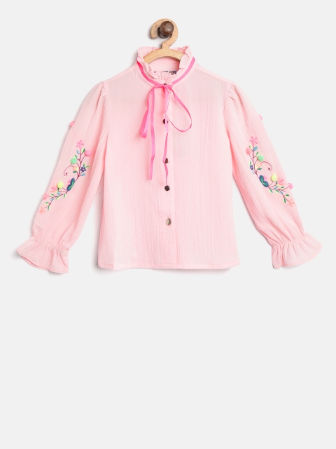 

Nauti Nati Girls Pink Solid Shirt Style Top