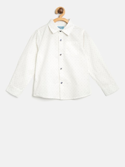 

Nauti Nati Boys White Regular Fit Printed Casual Shirt