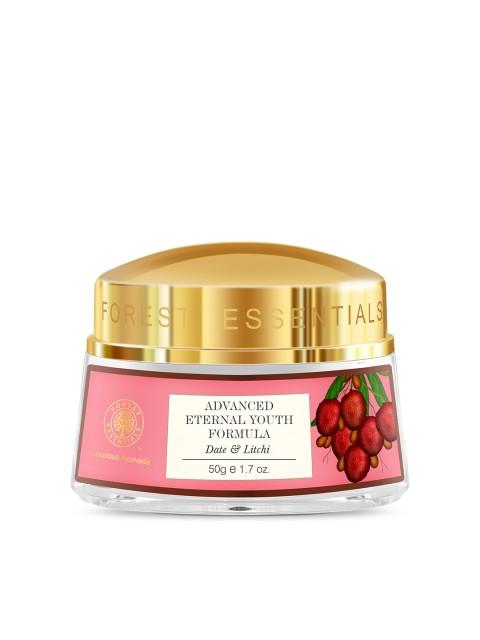 

Forest Essentials Sustainable Advanced Date Litchi Eternal Youth Formula Face Cream 50g, Pink
