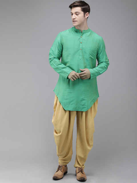 

Anouk Men Green Solid Kurta with Patiala