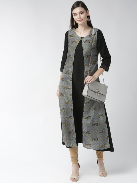 

RANGMAYEE Women Blue & Beige Printed Kurta with Churidar