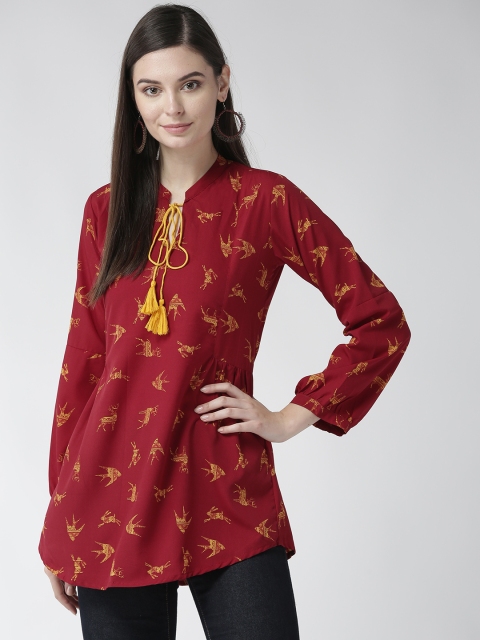 

Rangmayee Women Maroon & Yellow Printed Tunic