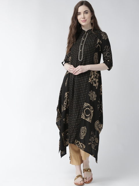 

RANGMAYEE Women Black & Beige Printed Kurta with Trousers
