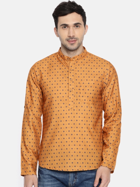 

Anouk Men Mustard Printed Straight Kurta