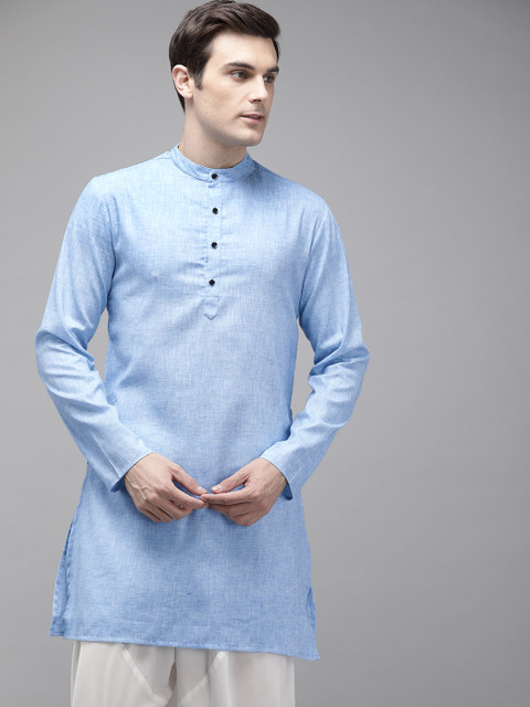 

Anouk Men Blue Solid Straight Kurta