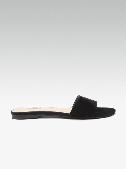 

Steve Madden Women Black Solid Suede Open Toe Flats