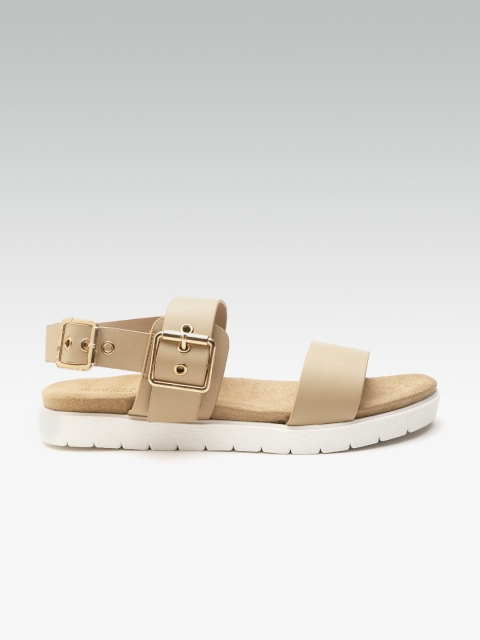 

Steve Madden Women Beige Solid Open Toe Flats