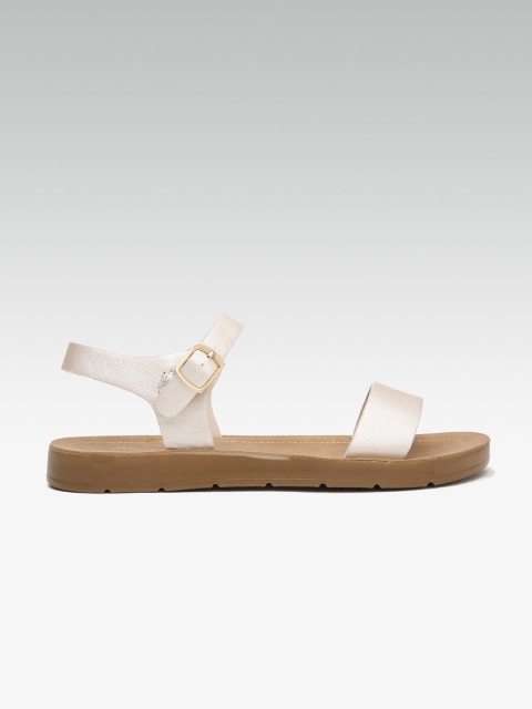 

Steve Madden Women Rose Gold-Toned Solid Open Toe Flats