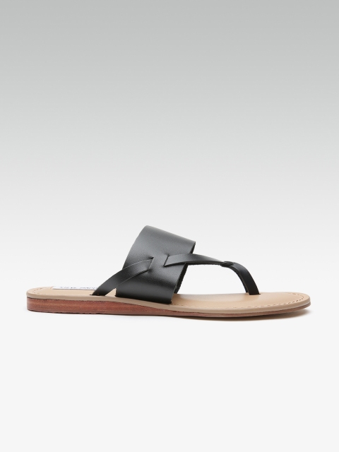 

Steve Madden Women Black Solid Leather One Toe Flats
