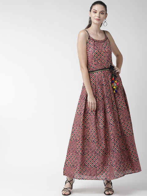 

WoowZerz Women Beige & Pink Printed Maxi Dress