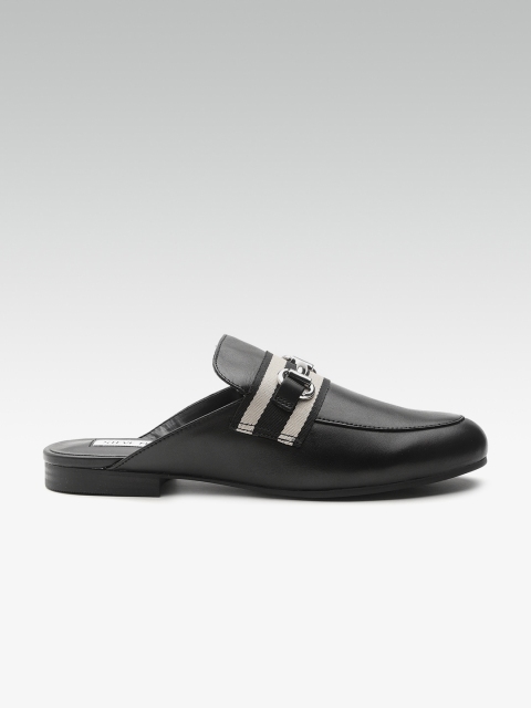 

Steve Madden Women Black Solid Leather Mules