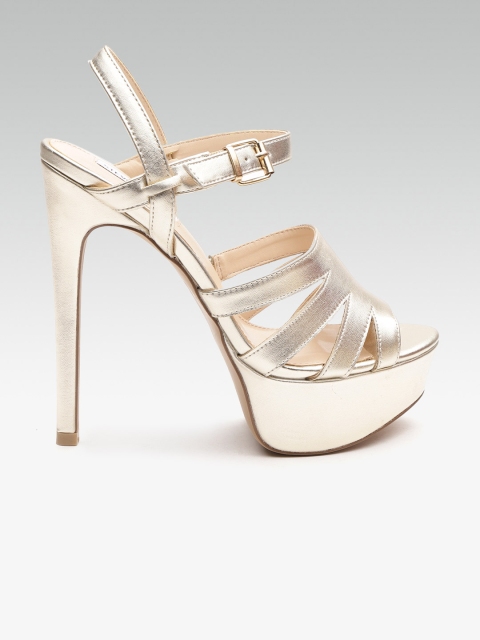 

Steve Madden Women Gold-Toned Solid Platform Heels