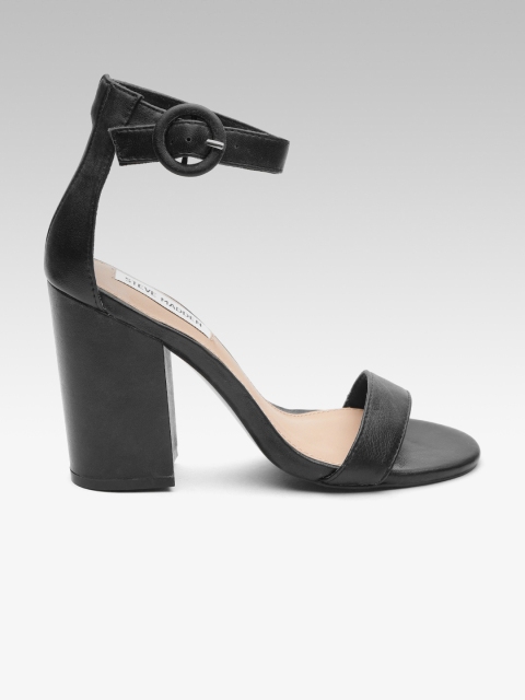 

Steve Madden Women Black Solid Leather Block Heels