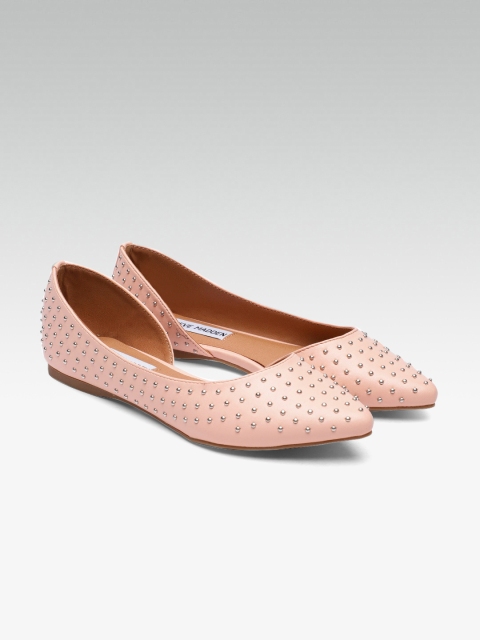 

Steve Madden Women Pink Embellished Leather Ballerinas