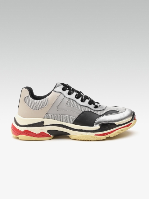 

Steve Madden Women Grey & Taupe Colourblocked Sneakers