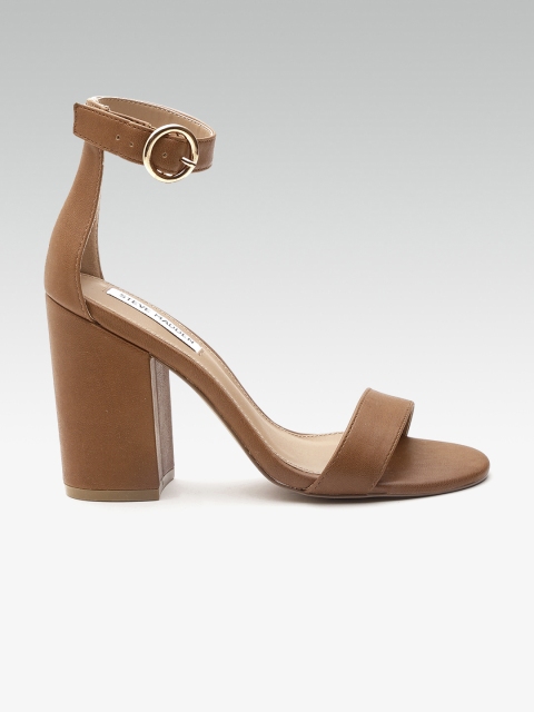 

Steve Madden Women Tan Brown Solid Block Heels