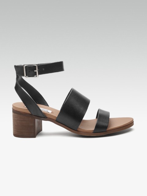 

Steve Madden Women Black Solid Mid-Top Leather Heels
