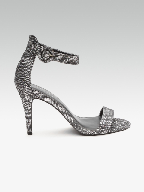 

Steve Madden Women Silver-Toned Mid-Top Embellished Heels