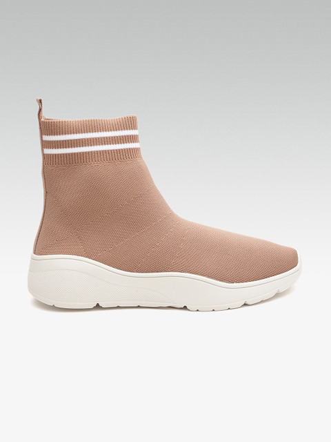 

Steve Madden Women Brown Solid Mid-Top Slip-On Sneakers
