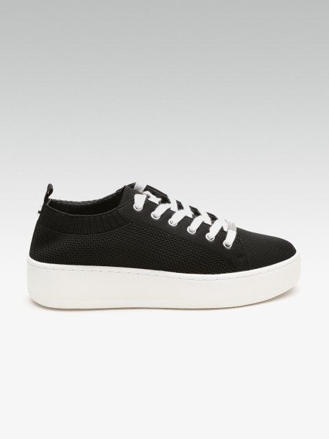 

Steve Madden Women Black Flatform Sneakers