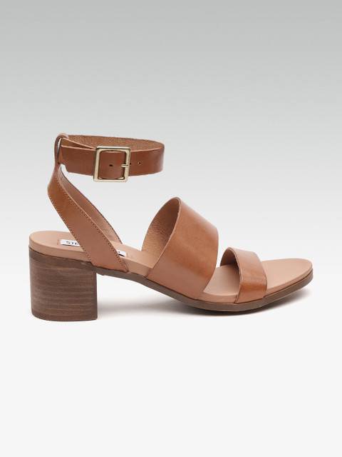 

Steve Madden Women Brown Leather Mid-Top Heels