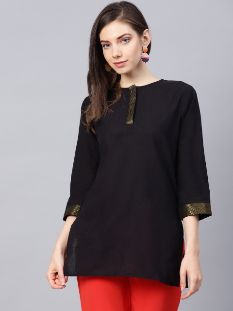 

Bhama Couture Women Black Solid Kurti