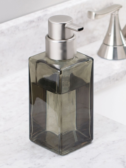 

INTERDESIGN Black & Silver Glass Soap Dispenser