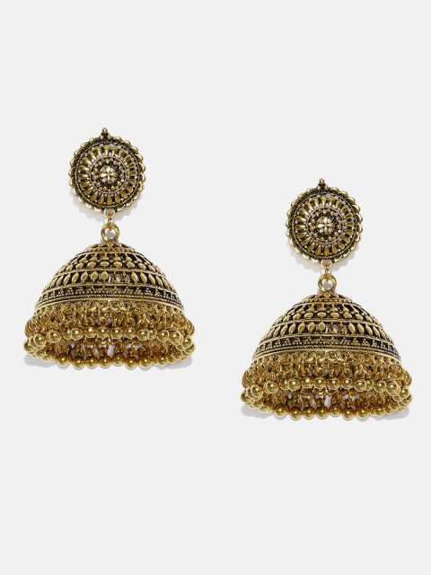 

Anouk Gold-Toned Dome Shaped Antique Jhumkas