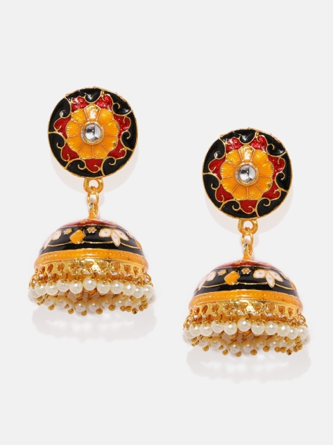 

Anouk Multicoloured Enamelled Dome Shaped Jhumkas, Multi