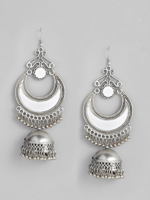 

Anouk Silver-Plated Dome Shaped Jhumkas