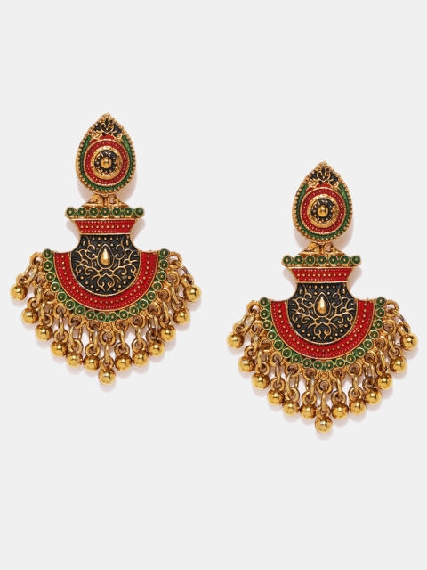 

Anouk Gold-Toned & Red Contemporary Drop Earrings