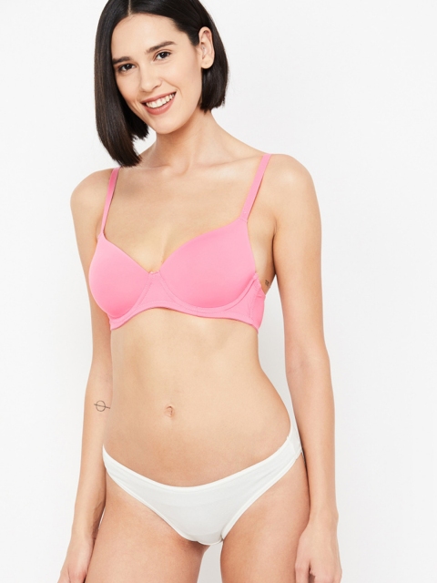 

Ginger by Lifestyle Pink Solid Non-Wired Non Padded T-shirt Bra 8903732854410