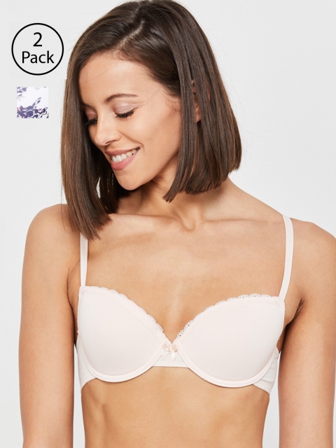 

Ginger by Lifestyle Pack of 2 Underwired Lightly Padded Plunge Bra 8903732395449, White