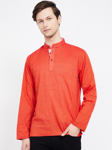 

Melange by Lifestyle Men Orange Solid Straight Kurta