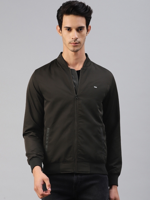 

Peter England Casuals Men Black Solid Bomber Jacket
