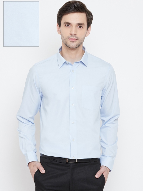 

Blackberrys Men Blue Smart Regular Fit Solid Cotton Wrinkle Free Formal Shirt