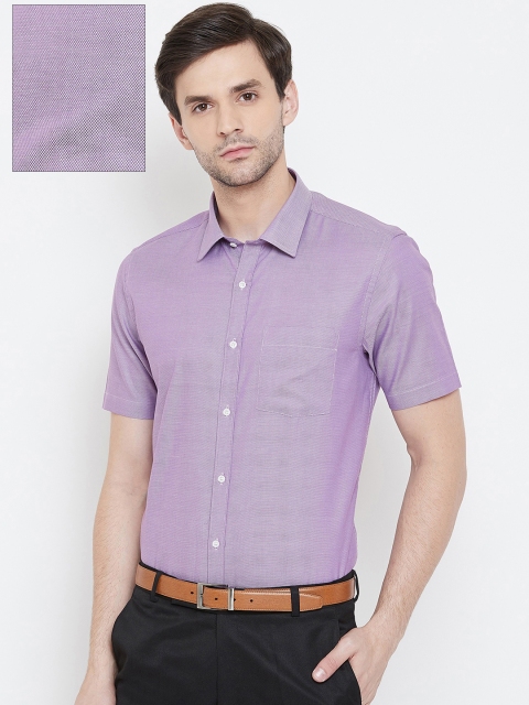 

Blackberrys Men Purple Slim Fit Self Design Formal Shirt