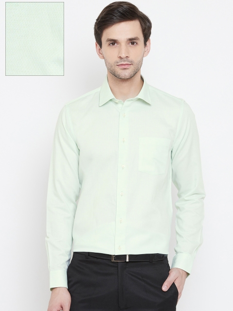

Blackberrys Men Green Slim Fit Self Design Formal Shirt