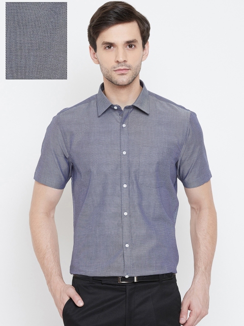 

Blackberrys Men Navy Blue Slim Fit Self Design Casual Shirt