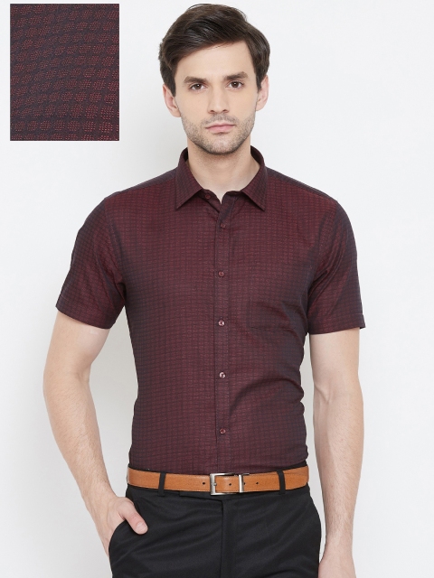 

Blackberrys Men Maroon Slim Fit Self Design Formal Shirt