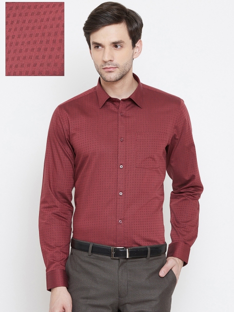 

Blackberrys Men Maroon Slim Fit Self-Checked Formal Shirt