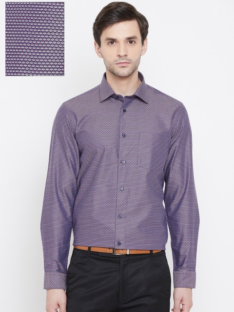 

Blackberrys Men Purple & Pink Slim Fit Printed Formal Shirt