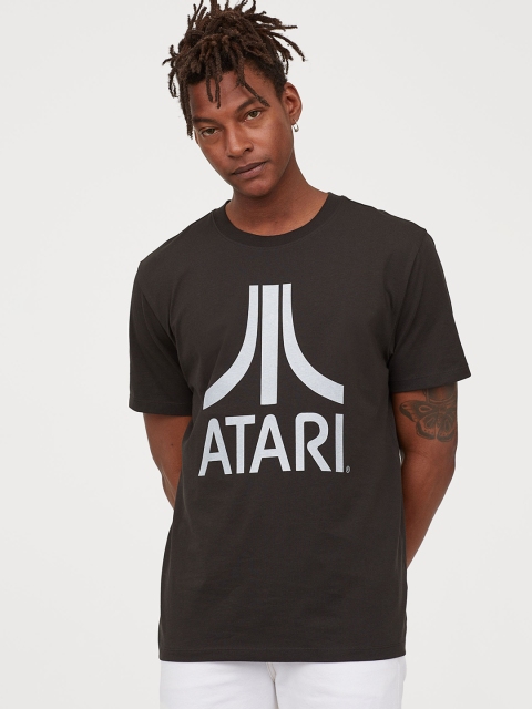 

H&M Men Black Printed T-shirt