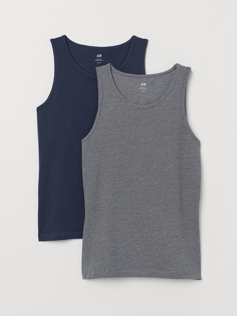 

H&M Men 2-pack Vest Tops Regular Fit, Blue