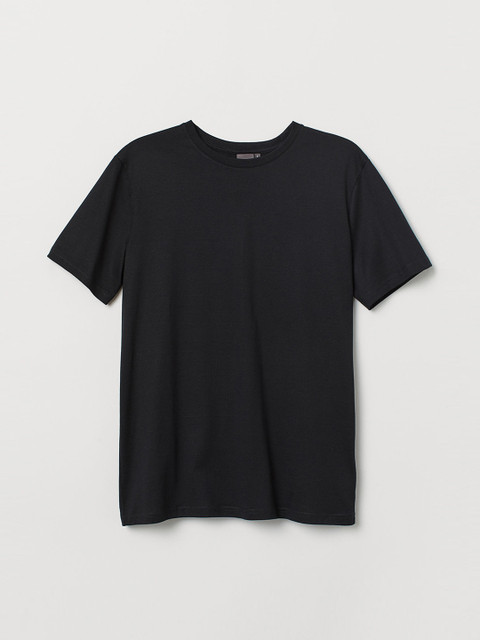 

H&M Men Black Premium Cotton T-shirt
