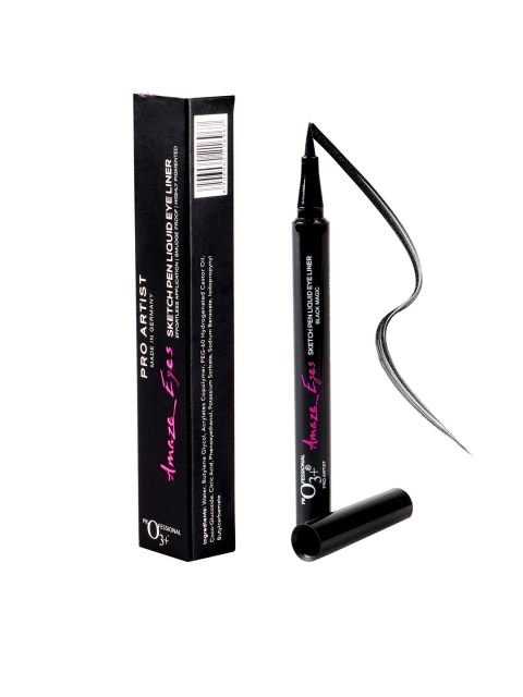 

O3+ Pro Artist Sketch Pen Smudge Proof Liquid Eye Liner, Black
